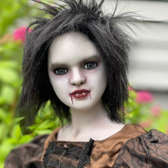 OOAK Creepy Odd 24” Ghostly Vampire Doll Witch Scary Halloween Horror Art Doll - Picture 11 of 14